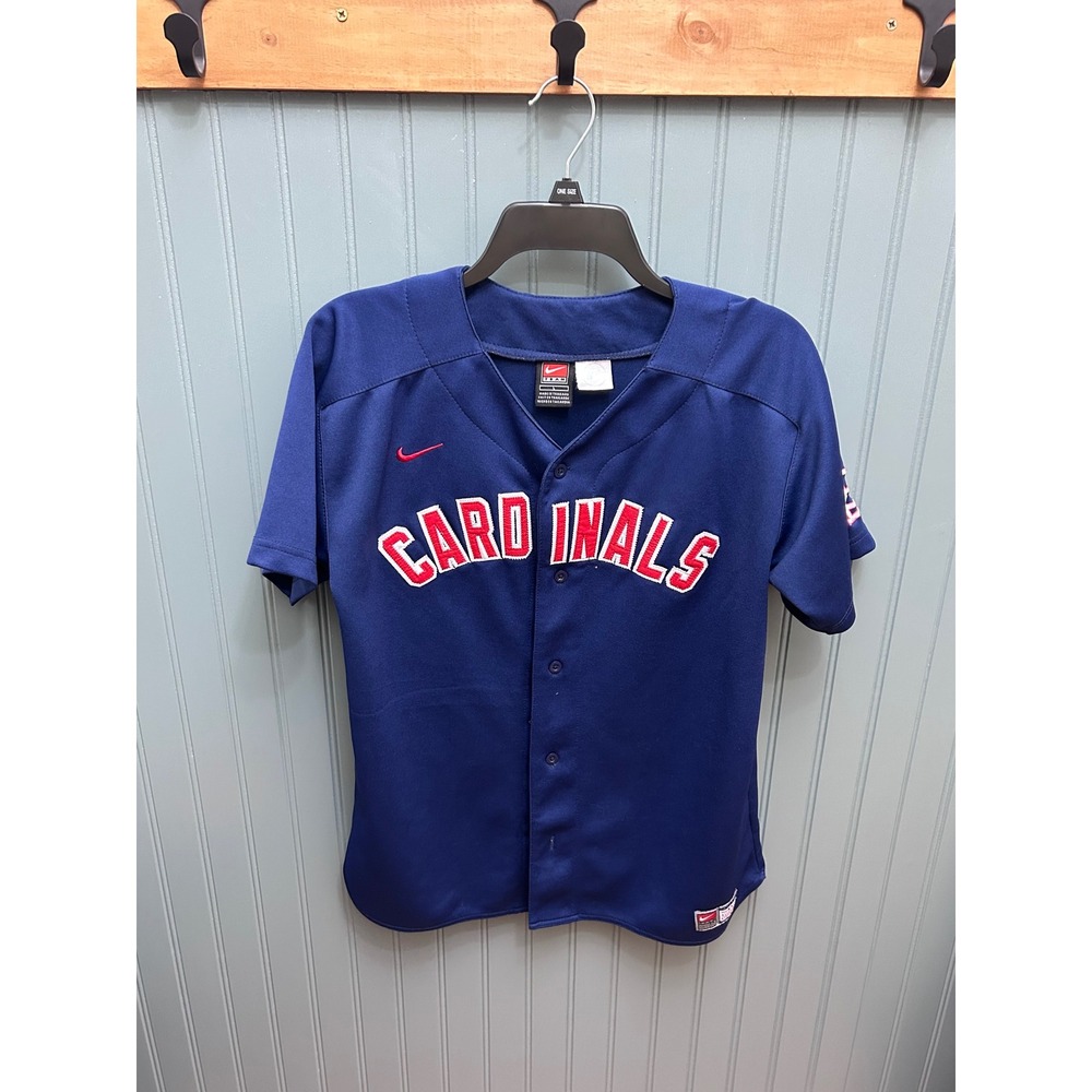 Nike St Louis Cardinals MLB Baseball Jersey Navy Blue Women Size L Button Front